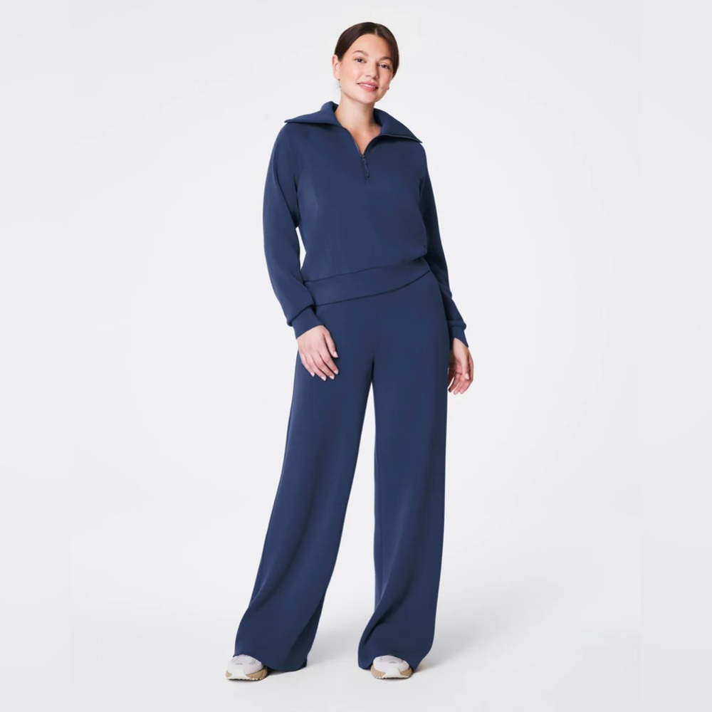 SPANX AirEssentials Wide Leg Pant Faded Indigo Petite Small